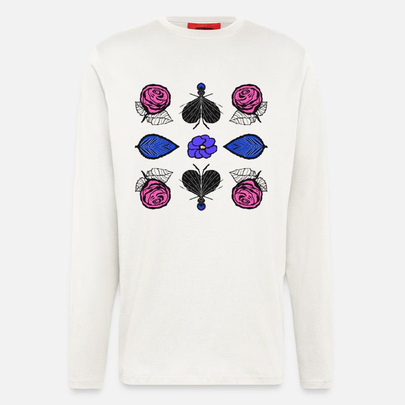 Rosen Pop-Art - Langarmshirt - made by SPREAD  - OFF WHITE