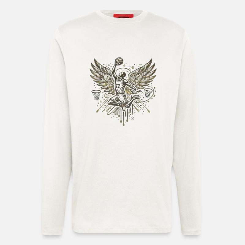 Flügelbasketballer Graffiti - Langarmshirt - made by SPREAD  - OFF WHITE