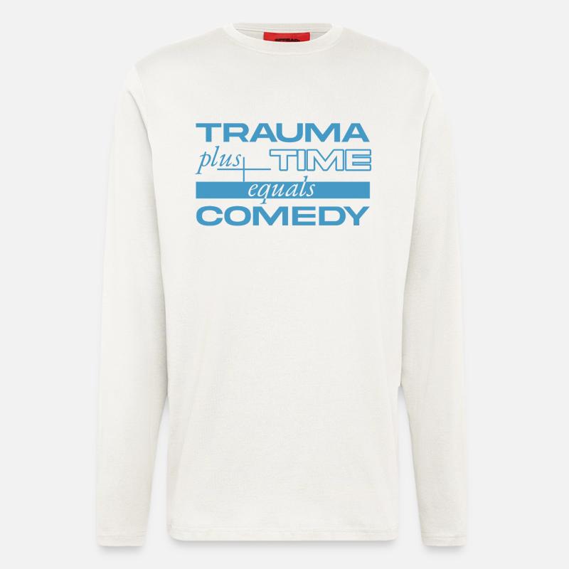 Trauma + Zeit = Comedy - Langarmshirt - made by SPREAD  - OFF WHITE