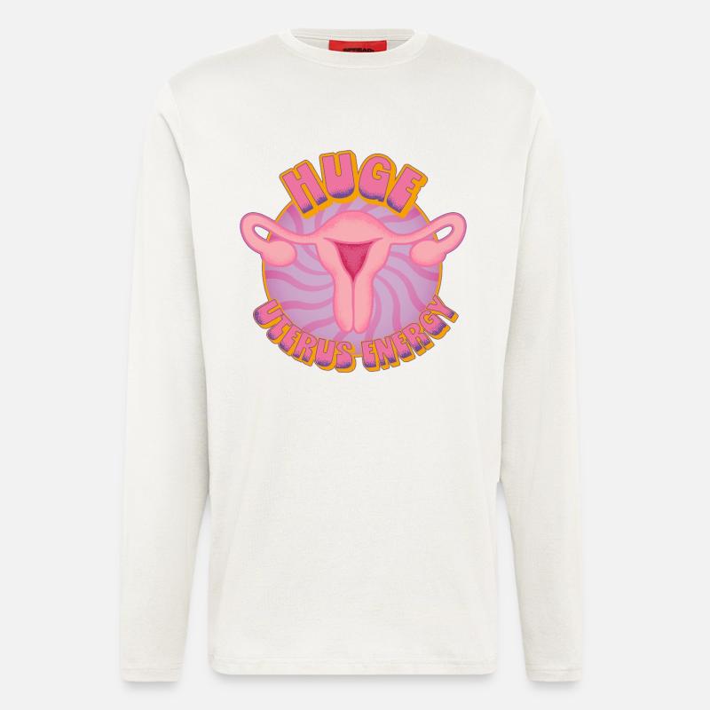 Huge Uterus Energy – Power & Empowerment - Langarmshirt - made by SPREAD  - OFF WHITE