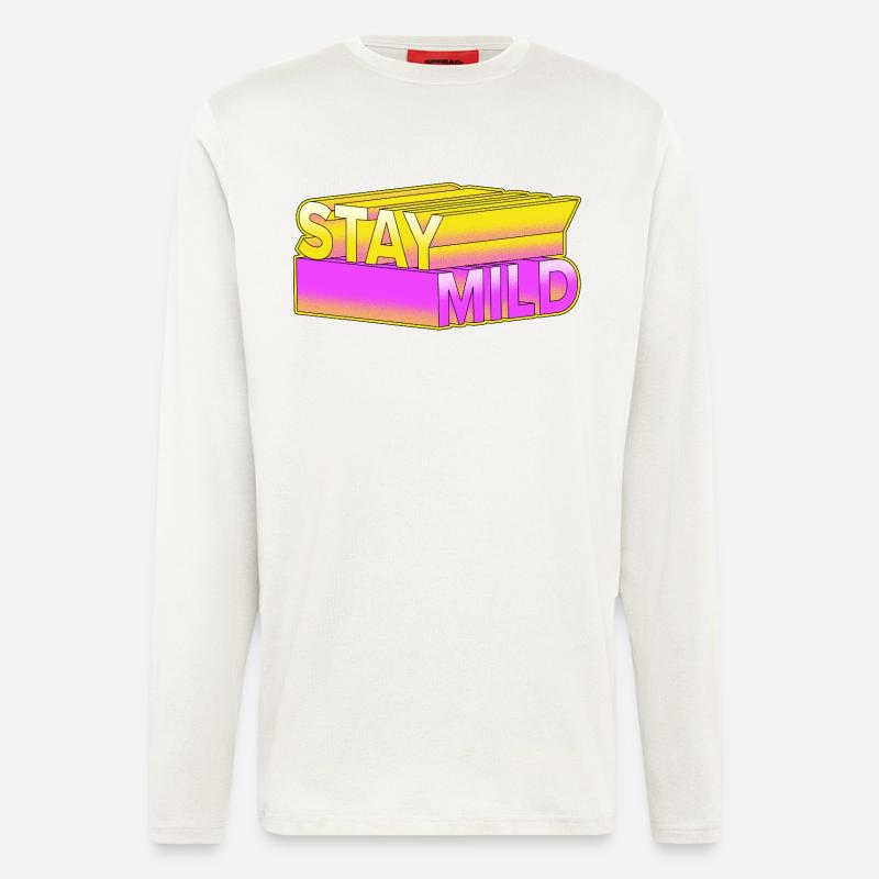 Stay Mild – Neon 3D Retro Look - Longsleeve - made by SPREAD  - OFF WHITE