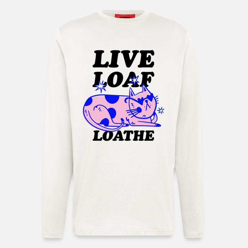 Chill Cat – Casual Retro Cat - Longsleeve - made by SPREAD  - OFF WHITE