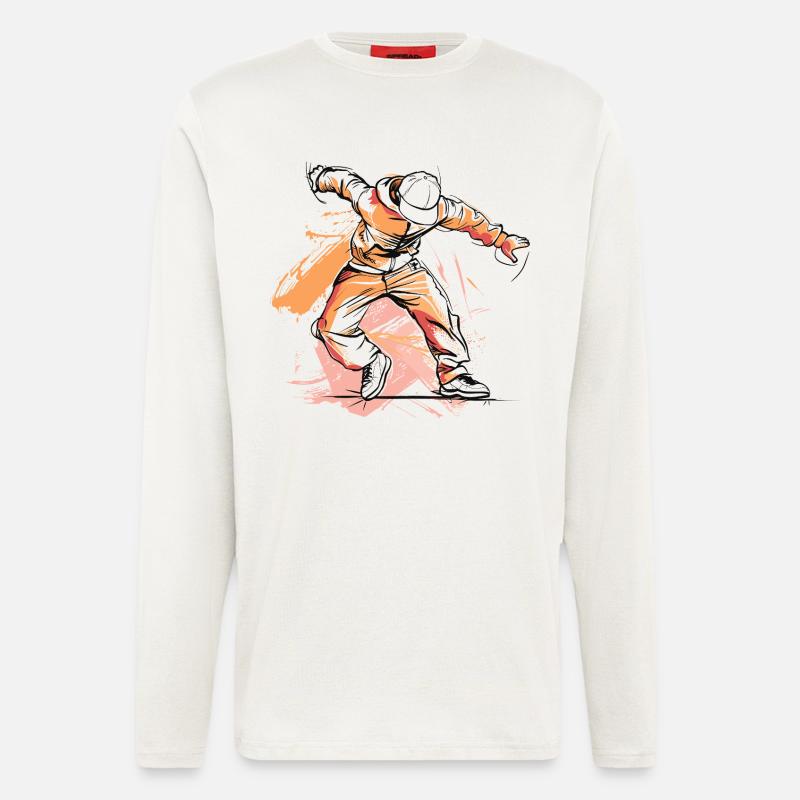 Breakdancer Zeichnung - Langarmshirt - made by SPREAD  - OFF WHITE