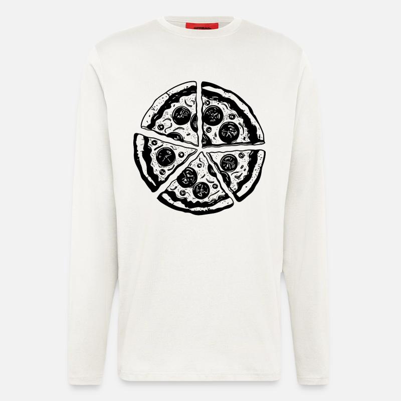 Pizza Zeichnung - Langarmshirt - made by SPREAD  - OFF WHITE