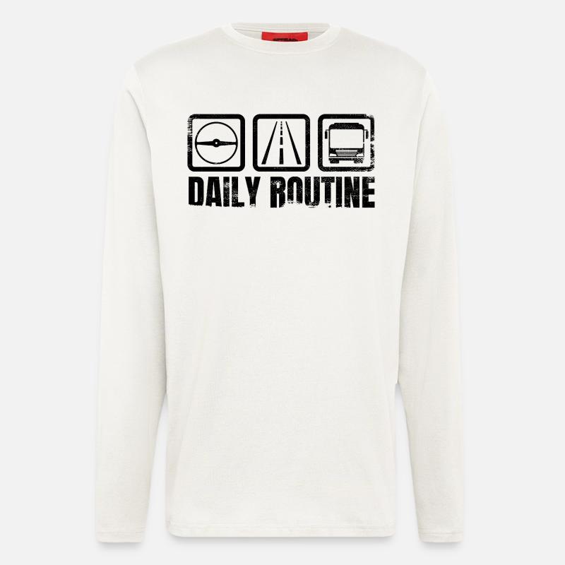Busfahrer Routine - Langarmshirt - made by SPREAD  - OFF WHITE
