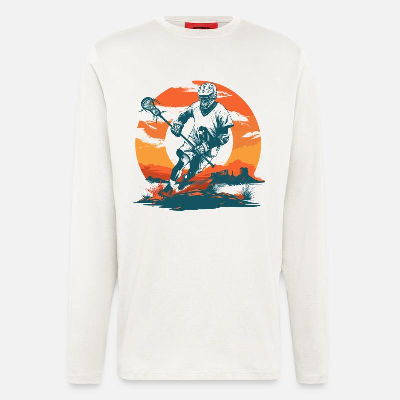 Lacrosse Player Graphics - Longsleeve - made by SPREAD  - OFF WHITE