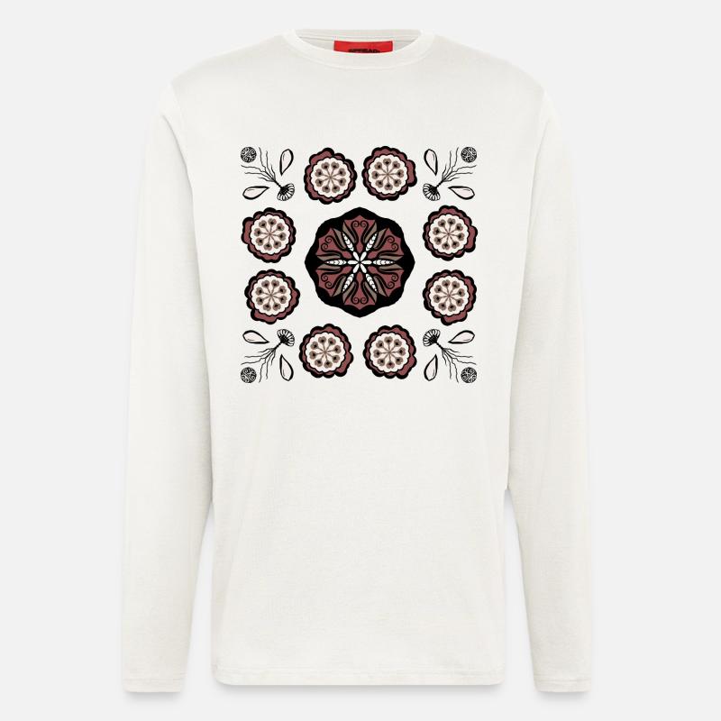 Dark flower mandala pattern - Longsleeve - made by SPREAD  - OFF WHITE