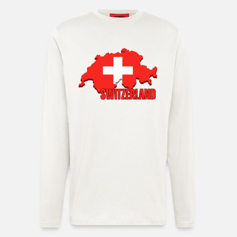Schweizer Stolz, Flagge der Schweiz - Langarmshirt - made by SPREAD  - OFF WHITE