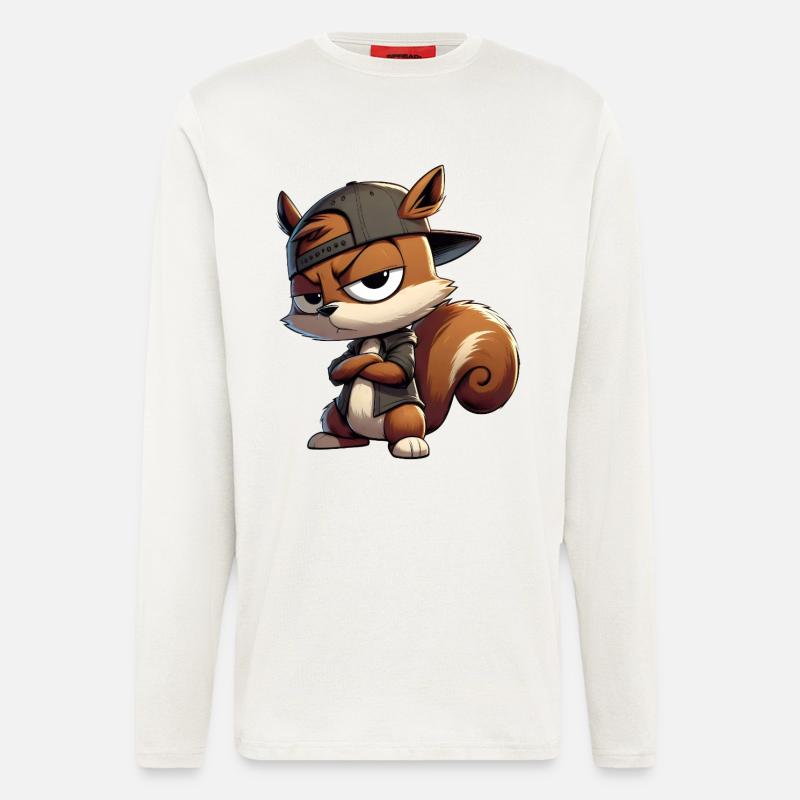 Eichhörnchen Hiphop Kappe - Langarmshirt - made by SPREAD  - OFF WHITE