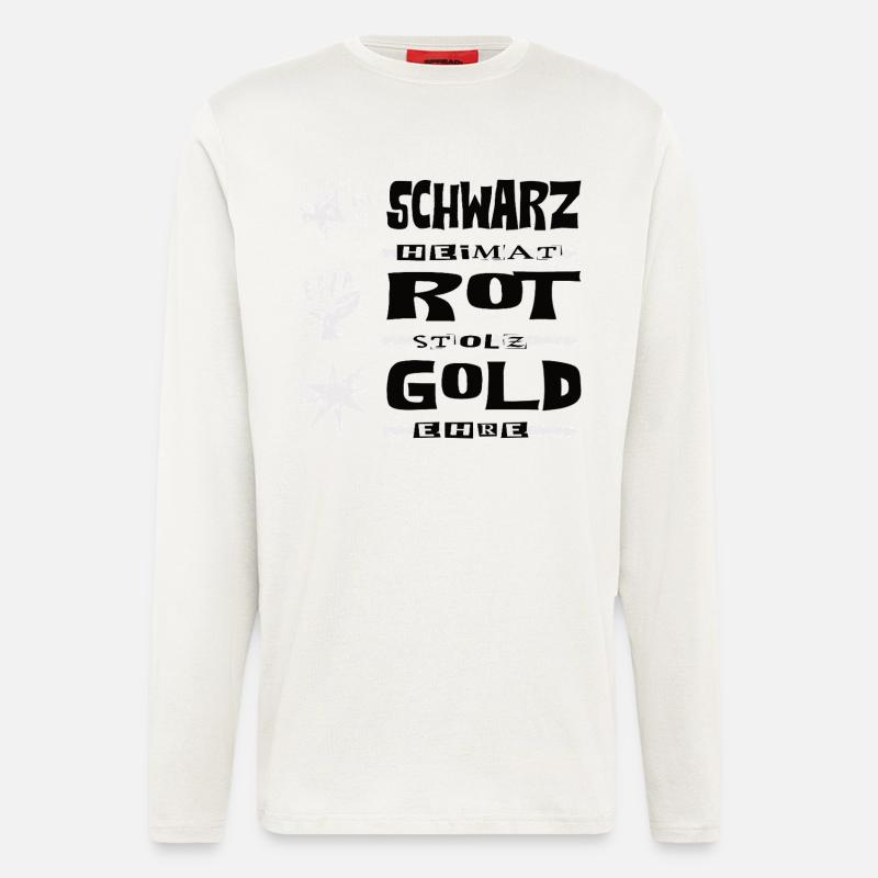 Schwarz Rot Gold - Langarmshirt - made by SPREAD  - OFF WHITE