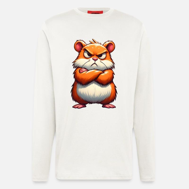 Mürrischer Hamster verärgert - Langarmshirt - made by SPREAD  - OFF WHITE