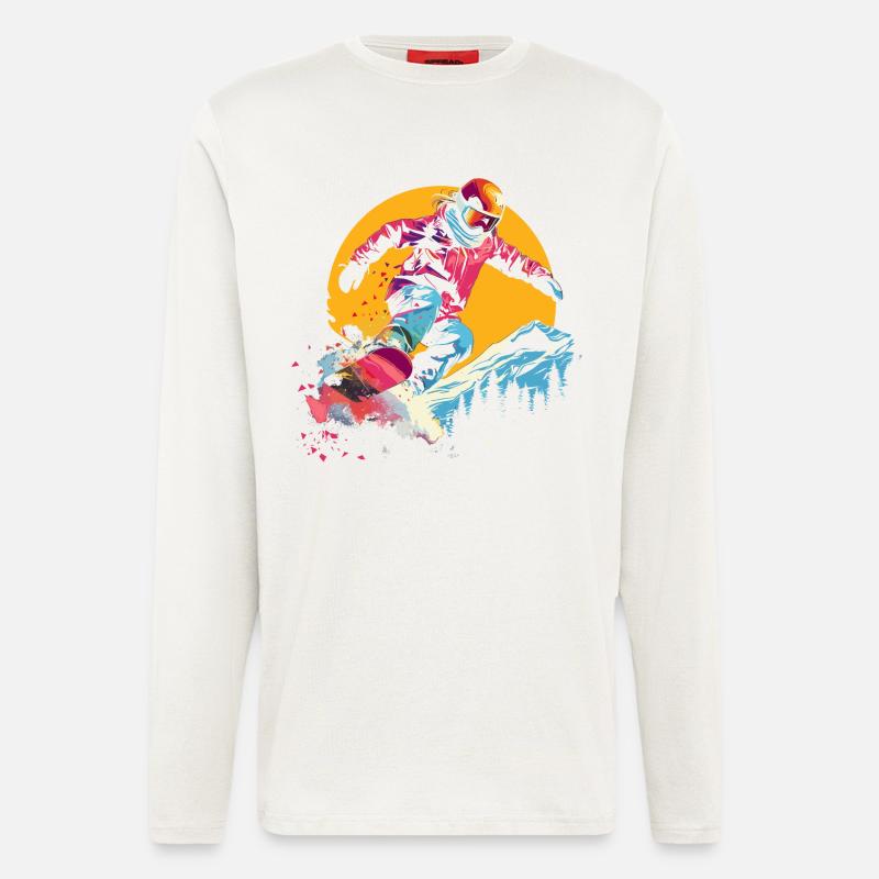 Snowboarder Synthwave - Longsleeve - made by SPREAD  - OFF WHITE