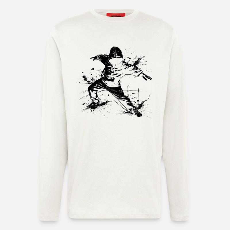 Breakdancer Graffiti - Longsleeve - made by SPREAD  - OFF WHITE