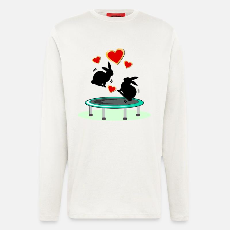 TRAMPOLINE JUMPING BUNNIES EASTER BUNNIES - Longsleeve - made by SPREAD  - OFF WHITE