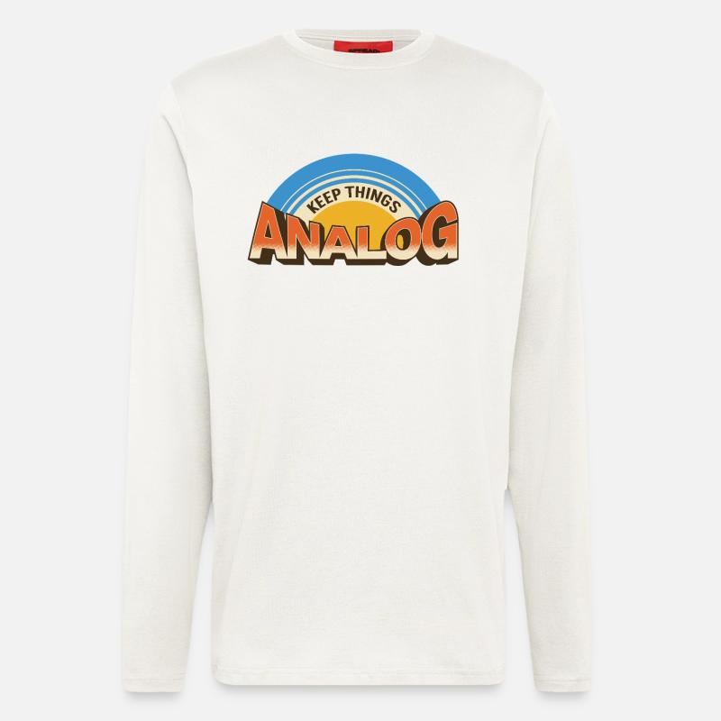 Keep Things Analog – Retro Tech-Statement - Langarmshirt - made by SPREAD  - OFF WHITE