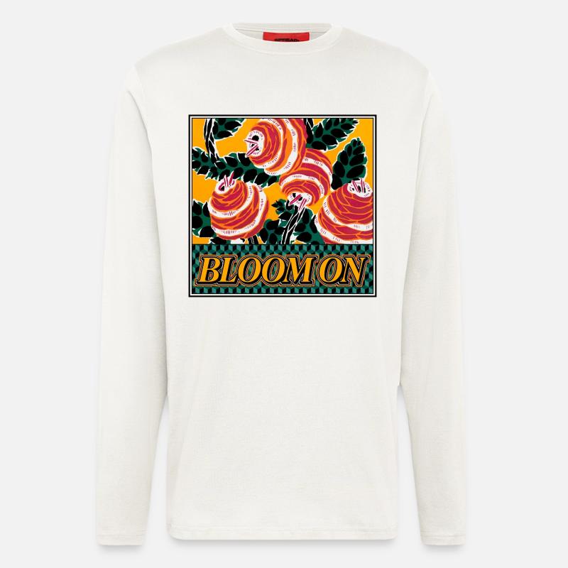 Bloom On – Retro Floral Statement - Langarmshirt - made by SPREAD  - OFF WHITE