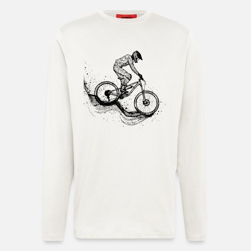 Radfahrer Line Art - Langarmshirt - made by SPREAD  - OFF WHITE