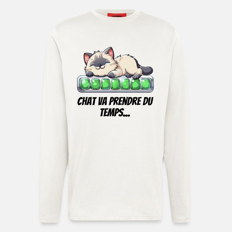 Cat Will Take Time - Cute Kitten - Longsleeve - made by SPREAD  - OFF WHITE