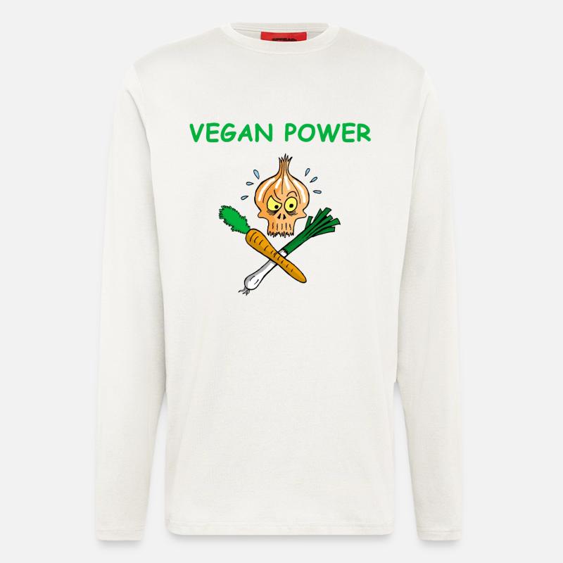 Die Kraft der Veganer - Langarmshirt - made by SPREAD  - OFF WHITE