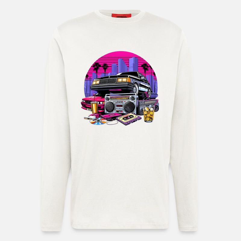 Kompaktkassette Ghettoblaster 90er Retro Geschenk - Langarmshirt - made by SPREAD - OFF WHITE