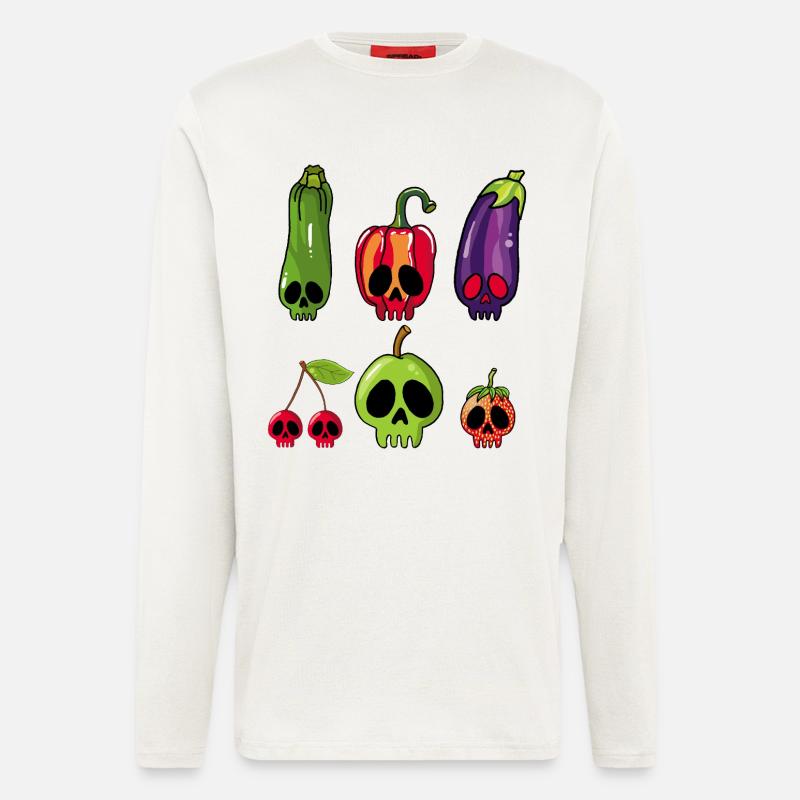 Fruit and vegetable skulls - Longsleeve - made by SPREAD  - OFF WHITE
