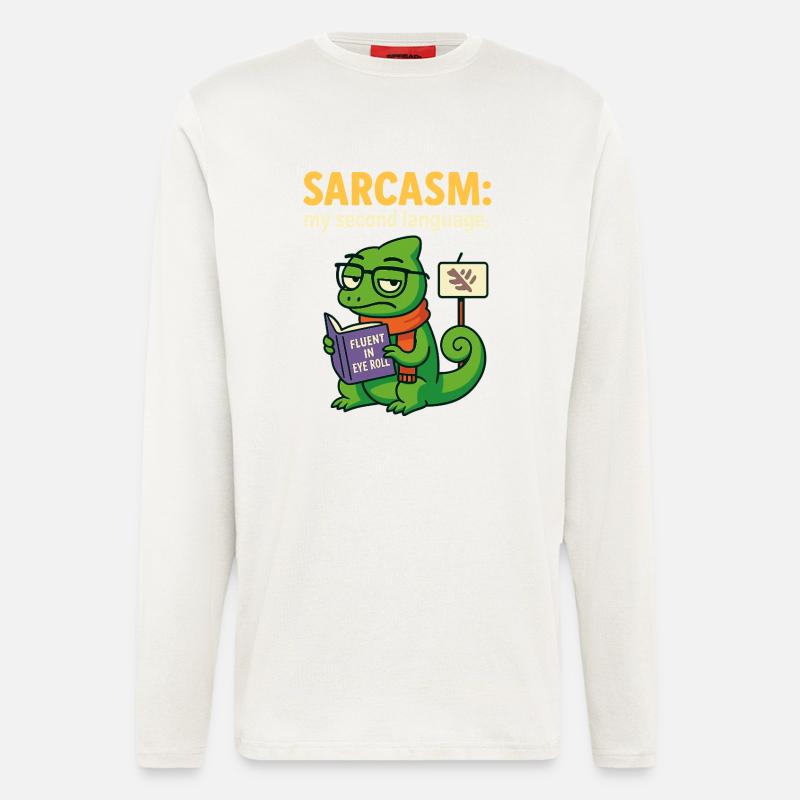 Second Language Sarcasm - Longsleeve - made by SPREAD  - OFF WHITE