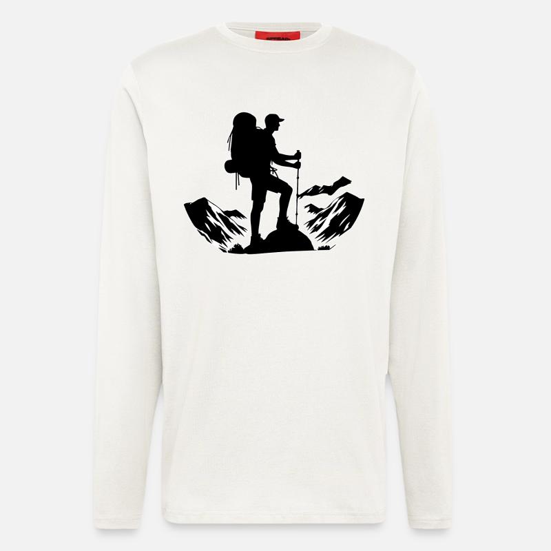 Wanderer Umriss - Langarmshirt - made by SPREAD - OFF WHITE