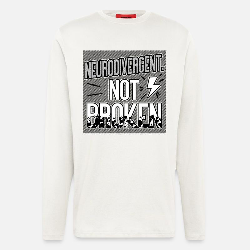 Neurodivergent Not Broken – Neurodiversity Pride - Langarmshirt - made by SPREAD  - OFF WHITE