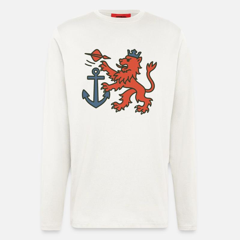 Düsseldorfer Löwe mit Dartpfeil - Langarmshirt - made by SPREAD  - OFF WHITE