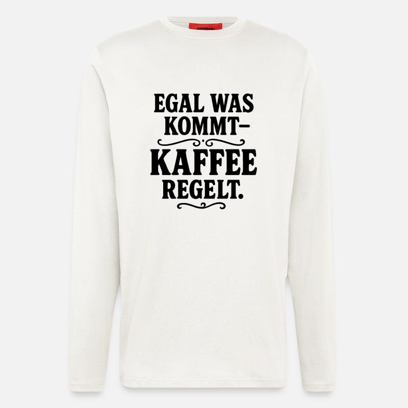 Kaffee regelt - Langarmshirt - made by SPREAD  - OFF WHITE