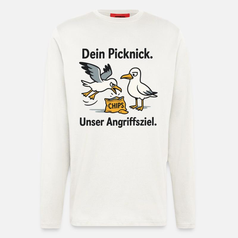 Dein Picknick Unser Angriffsziel - Langarmshirt - made by SPREAD  - OFF WHITE