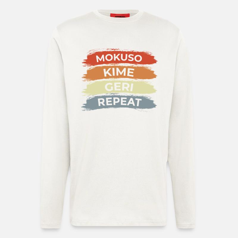 Techniques de karaté - Manches longues bio décontracté fabriqué en UE - OFF WHITE