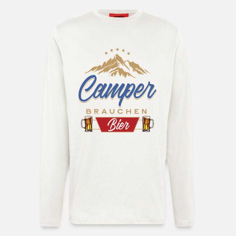 Camper brauchen Bier Campen - Langarmshirt - made by SPREAD  - OFF WHITE
