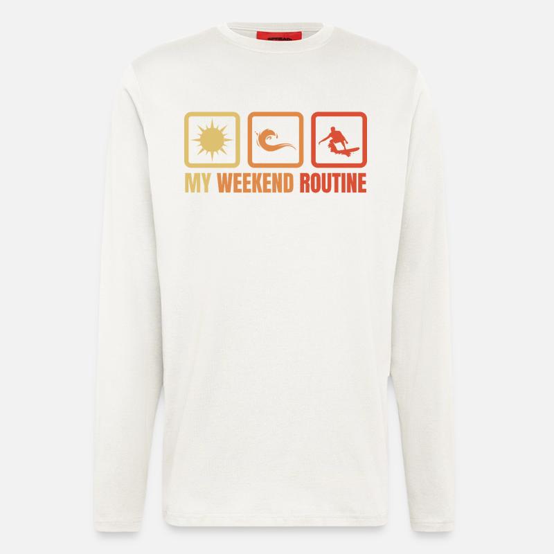 Surfer Weekend Routine - Longsleeve - made by SPREAD  - OFF WHITE
