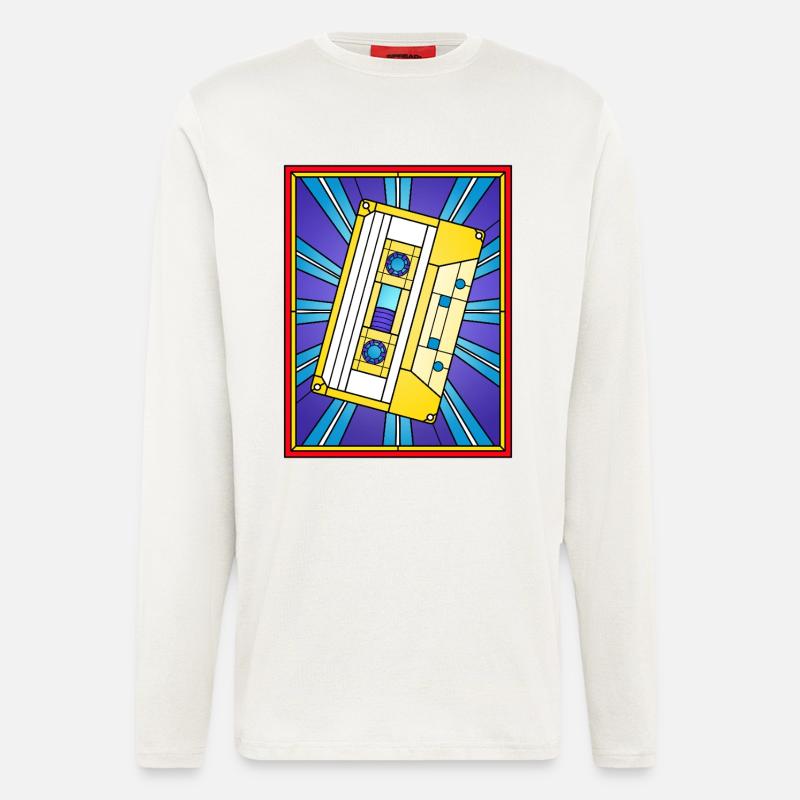Retro Kassette Pop Art Design - Langarmshirt - made by SPREAD  - OFF WHITE