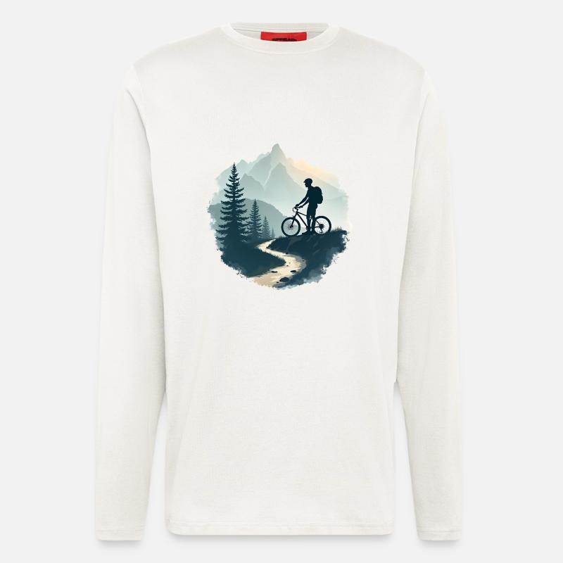 Radfahren in den Bergen - Langarmshirt - made by SPREAD  - OFF WHITE