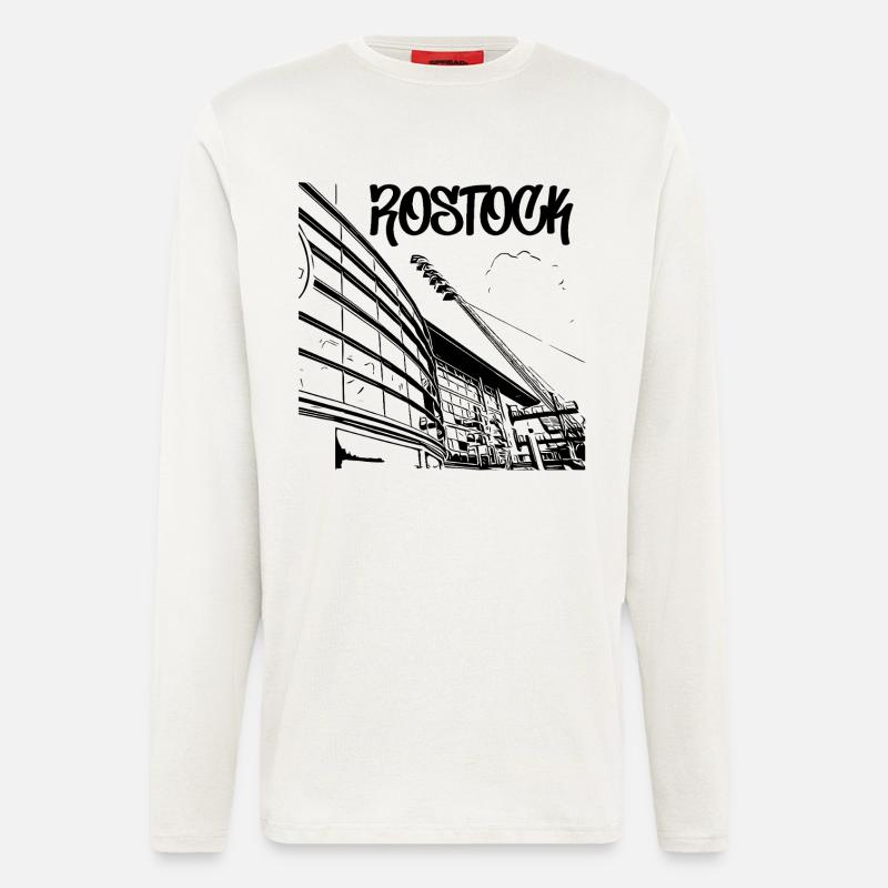 Rostock Stadionblick - Langarmshirt - made by SPREAD  - OFF WHITE