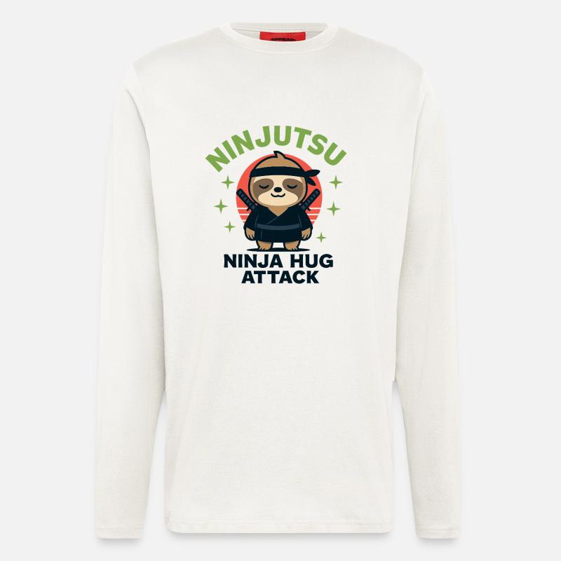 Ninja Cuddle Sloth HugAttack - Longsleeve - made by SPREAD  - OFF WHITE