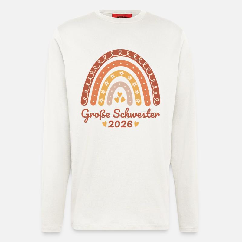 Große Schwester 2026 Regenbogen - Langarmshirt - made by SPREAD  - OFF WHITE