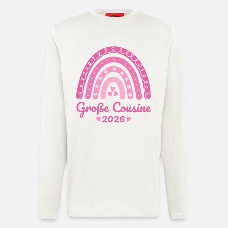 Große Cousine 2026 Regenbogen - Langarmshirt - made by SPREAD  - OFF WHITE