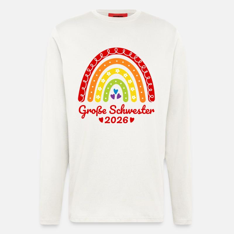Große Schwester 2026 Regenbogen - Langarmshirt - made by SPREAD  - OFF WHITE