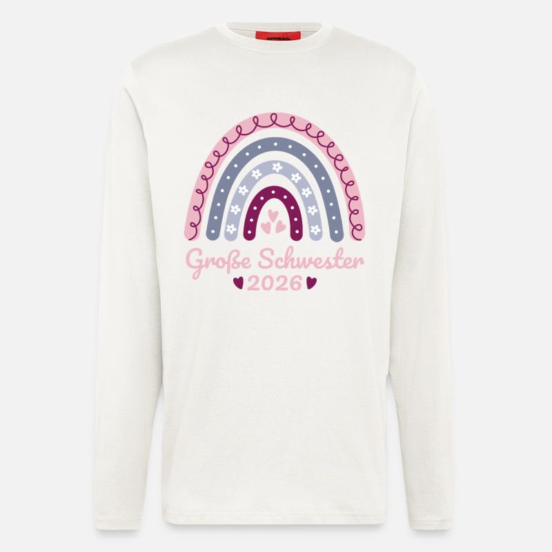 Große Schwester 2026 Regenbogen - Langarmshirt - made by SPREAD  - OFF WHITE