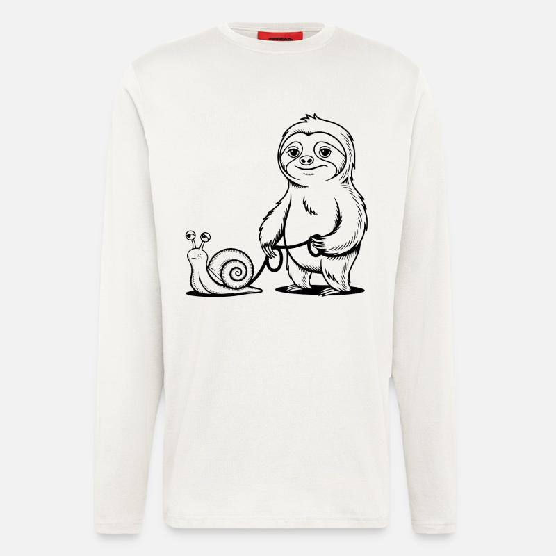 Faultier und Schnecke - Gassi gehen - Langarmshirt - made by SPREAD - OFF WHITE