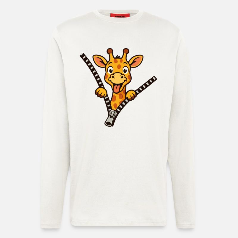 Freche Giraffe - Langarmshirt - made by SPREAD  - OFF WHITE