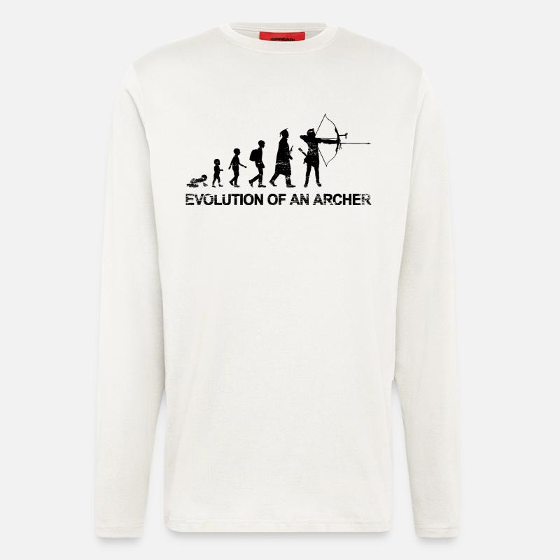 Évolution d’un archer - Manches longues bio décontracté fabriqué en UE - OFF WHITE