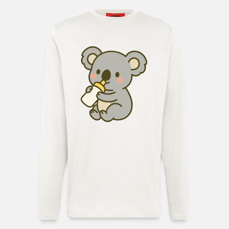 Kuschel-Koala mit Flasche - Langarmshirt - made by SPREAD  - OFF WHITE