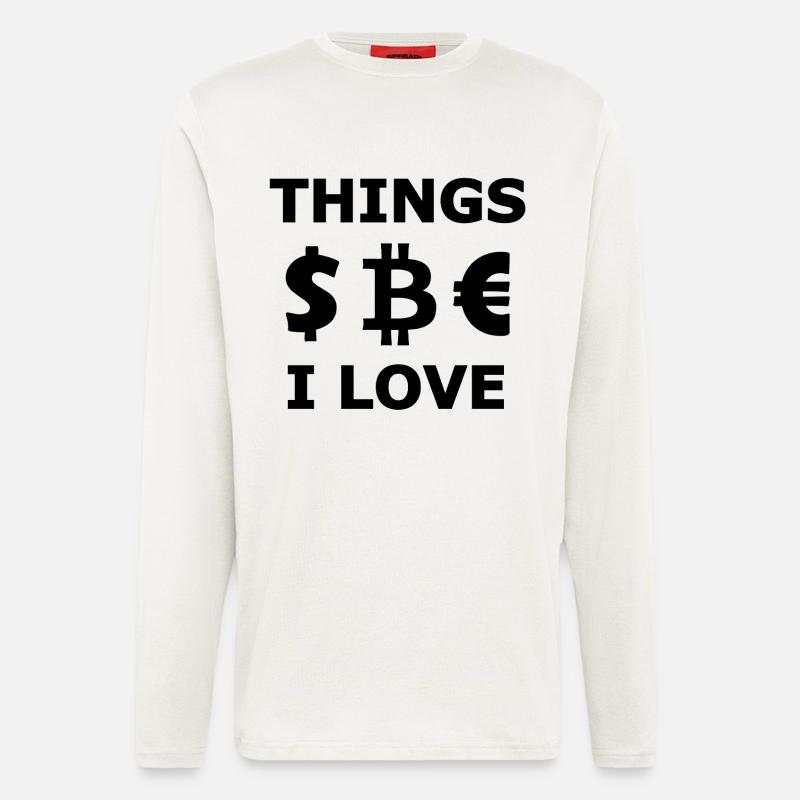 Bitcoin Symbol Design auf Dunklem Hintergrund - Langarmshirt - made by SPREAD  - OFF WHITE