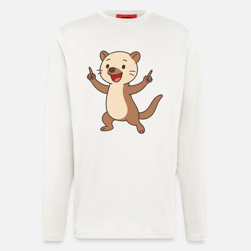 Tanzender Marderzwerg - Langarmshirt - made by SPREAD  - OFF WHITE