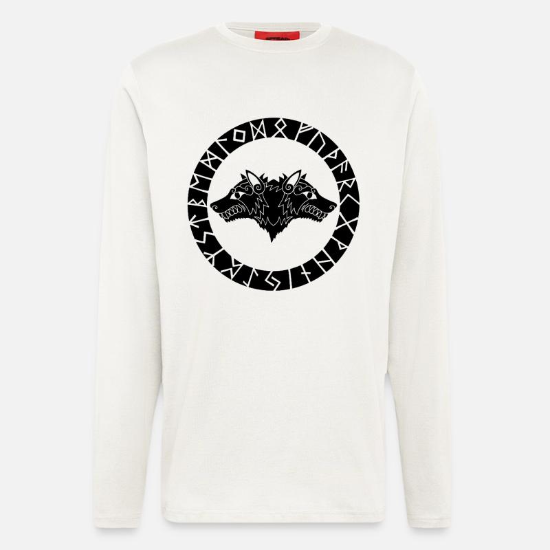 Two-headed black wolf - Longsleeve - made by SPREAD  - OFF WHITE