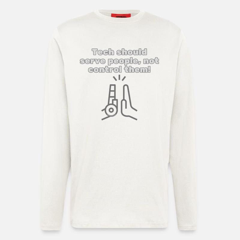 Tech should serve people - #EthicalTech Statement - Langarmshirt - made by SPREAD  - OFF WHITE